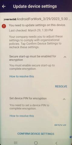 Android update device settings