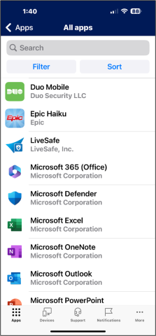List of Apps