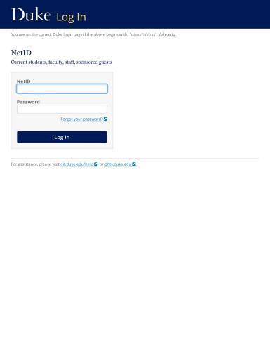 Duke Shib login