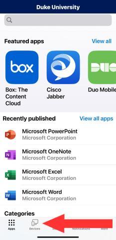 iOS Choose device