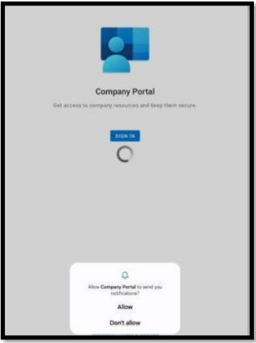 Android Company Portal sign in