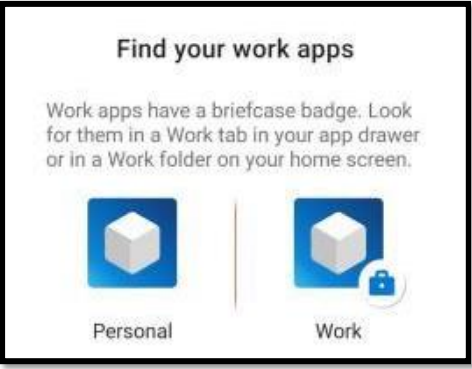 Android Find your work apps
