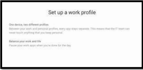 Android Set up work profile