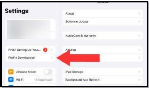iOS Profile downloaded wide border