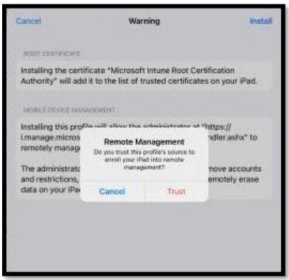 iOS Remote Management Trust